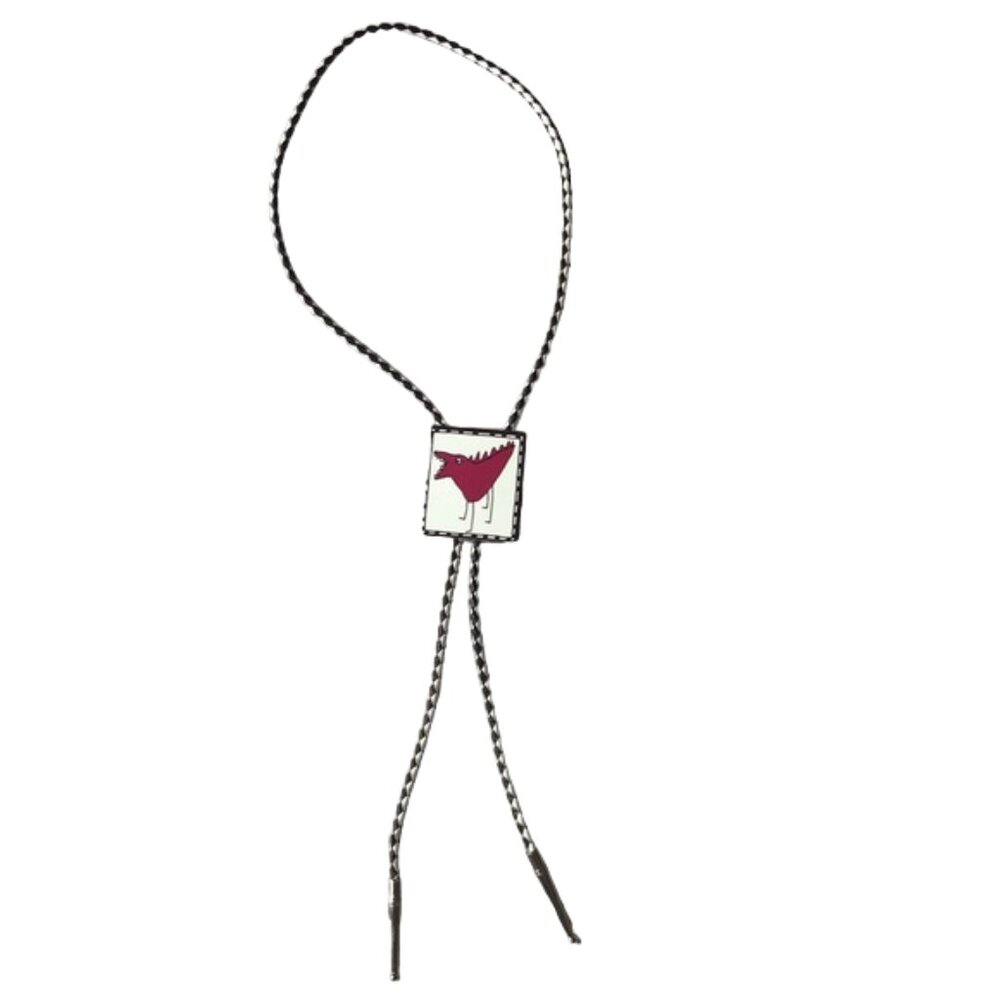 BOOM BOOM WIZ Bolo Tie Signed Vintage 1980's Funky Retro Whimsical Art Jewelry